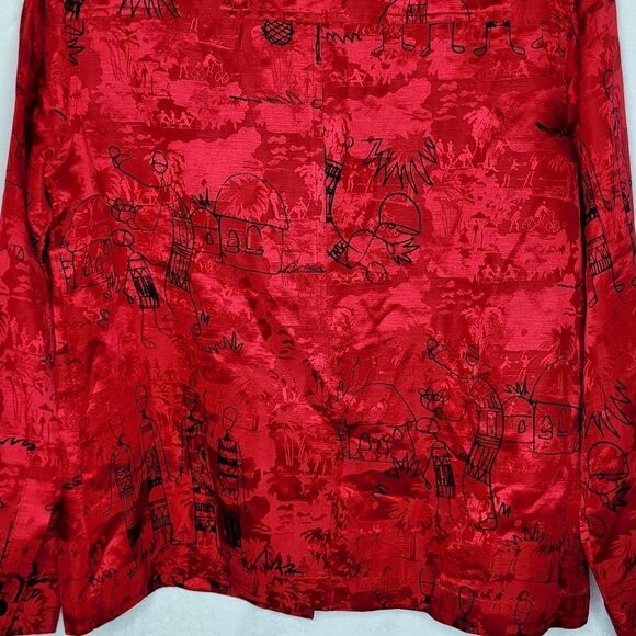 Chico's Linen Silk Blend Button Down Shirt Size 10 - Picture 8 of 10